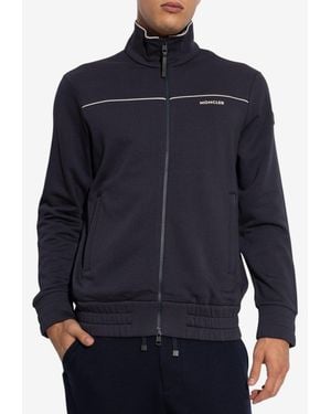 Moncler Zip-Up Logo Sweatshirt - Blue