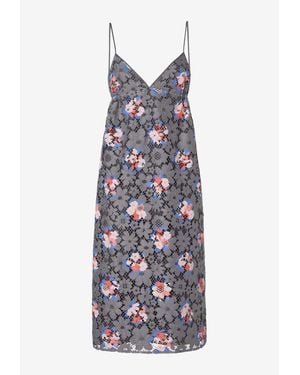 Fendi Bouquet Print Midi Dress - Multicolor