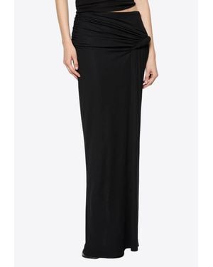 Paris Georgia Basics Croissant Maxi Skirt With Ruching - Black