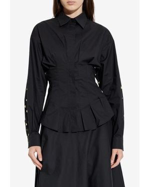 Moschino Long-Sleeved Paneled Shirt - Black