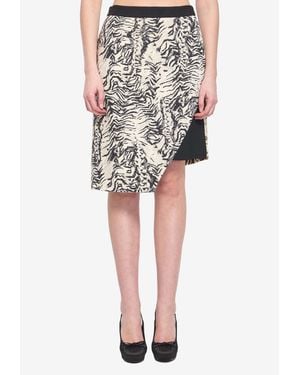 Emanuel Ungaro Animalier Print Asymmetric Skirt - Black