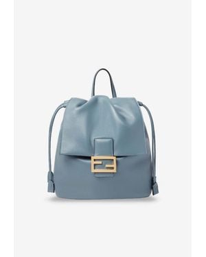 Fendi Deconstructed Leather Backpack - Blue