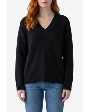Lisa Yang Leona V-Neck Cashmere And Silk Jumper - Black