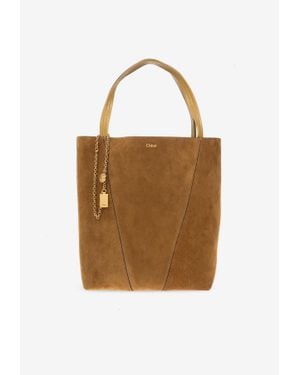 Chloé Spin Suede Tote Bag - Brown