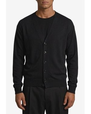 Lemaire Ribbed Twisted Cardigan - Black