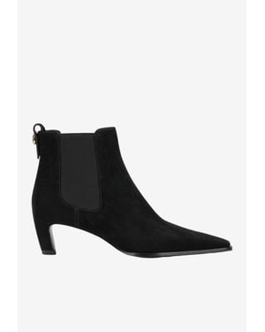 Tory Burch Romy 45 Suede Chelsea Boots - Black
