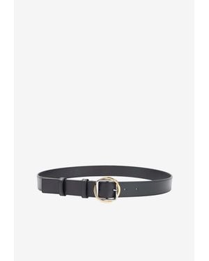 Jacquemus Rond-Carré Leather Belt - White