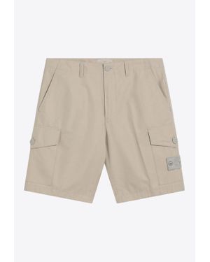 Stone Island Logo Patch Bermuda Shorts - Natural
