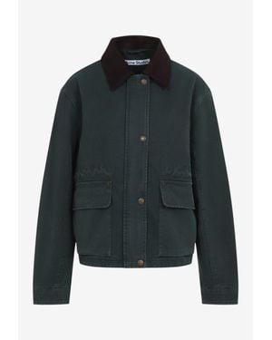 Acne Studios Logo Patch Distressed Jacket - Black