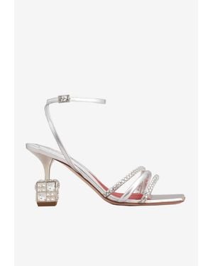 Roger Vivier Bling Cube 75 Crystal Embellished Sandals - White
