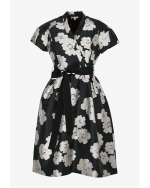 Machka Floral Print Kimono Dress - Black