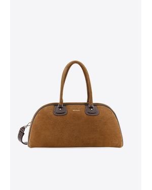adidas X Wales Bonner Logo-Stamp Suede Shoulder Bag - Brown