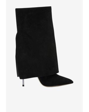 Casadei Blade Berlino 100 Mid-Calf Suede Boots - Black