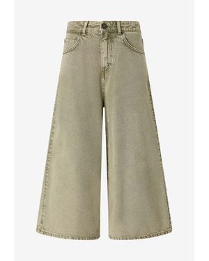 Pinko Burkina Denim Culotte Pants - Natural