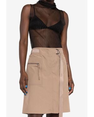 Fendi Belted A-Line Mini Skirt - Brown