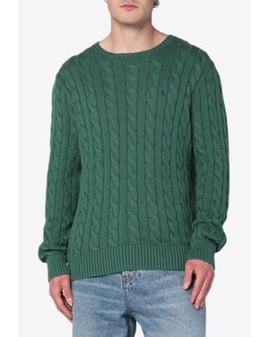 Polo Ralph Lauren Cable Knit Logo Sweater - Green