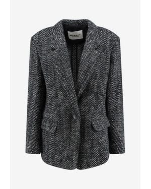 Isabel Marant Parly Herringbone Wool Blazer - Black