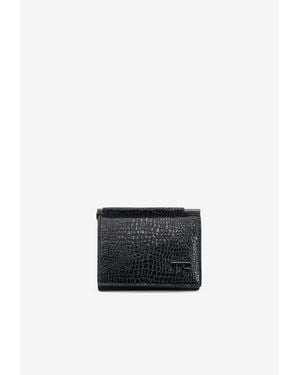 Tom Ford Tf Logo Croc-Embossed Leather Wallet With Money Clip - White