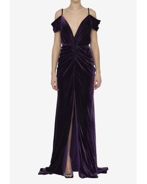 Costarellos Violet Velvet Dress - Blue