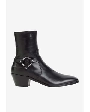 Tom Ford Calf Leather Ankle Boots - Black