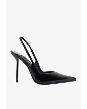 Le Silla Chanel Vivienne 100 Patent Leather Slingback Pumps - White