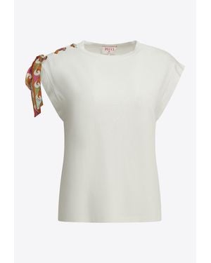 PUCCI Crewneck T-Shirt With Printed Scarf - White