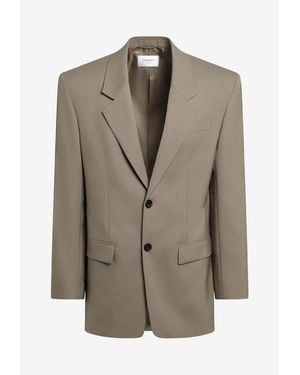 Saint Laurent Single-Breasted Wool And Mohair Jacket - Natural