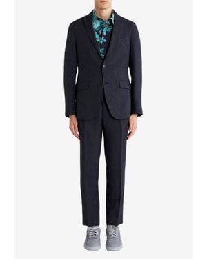 Etro Linen Roma Jacket - Blue