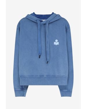 Isabel Marant Salmy Logo Hooded Sweatshirt - Blue