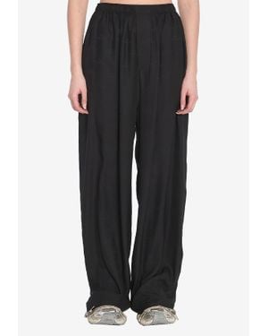 Balenciaga Jacquard Logo Fluid Trousers - Black