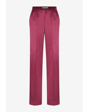 Tom Ford Silk Pj Pants - Red