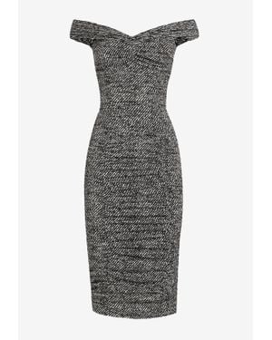 Dolce & Gabbana Off-Shoulder Silk Dress - Grey
