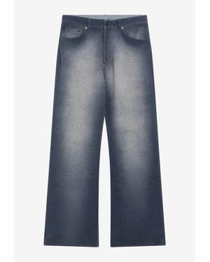 Acne Studios Gradient-Wash Flared Fleece Pants - Blue