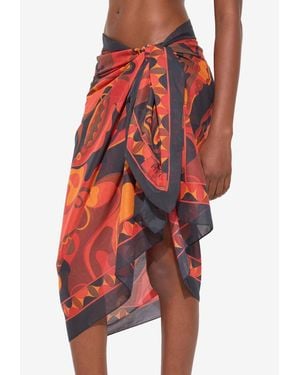 PUCCI Orchidee Print Pareo - Red