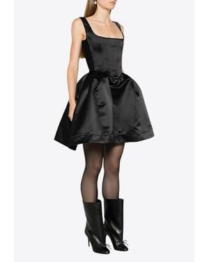 Vivetta Duchess Bustier Satin Mini Dress - Black