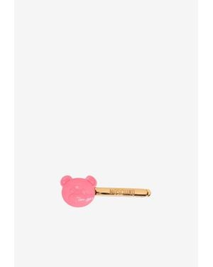 Moschino Bear Design Hair Pin in Metallic | Lyst