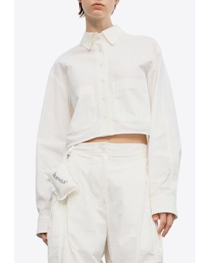 Low Classic Long-Sleeved Cropped Shirt - White