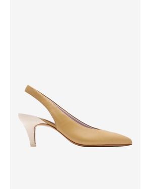 Chloé Suzie 55 Leather Slingback Court Shoes - White