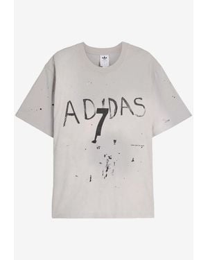 adidas X Song For The Mute Paint Splatter Logo T-Shirt - Grey