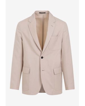 dunhill Single-Breasted Wool-Blend Blazer - Natural