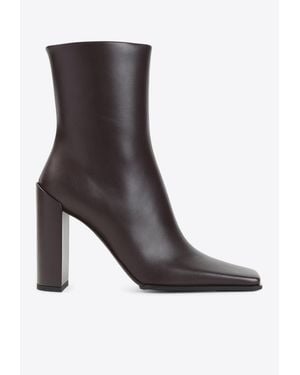 Alaïa 90 Square-Toe Ankle Boots - Brown