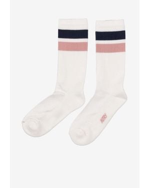 Autry Striped Jacquard Knit Socks - White