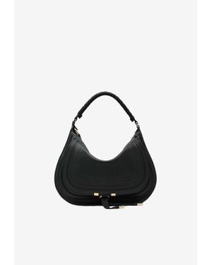 Chloé Marcie Leather Shoulder Bag - Black