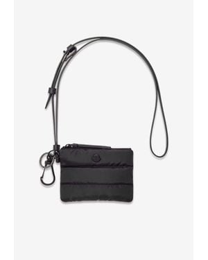Moncler Caradoc Padded Cardholder With Strap - Black