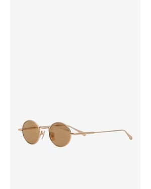 Chloé Logo-Engraved Round Sunglasses - White