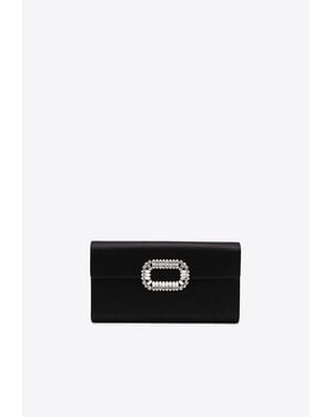 Roger Vivier Sexy Choc Satin Clutch - White