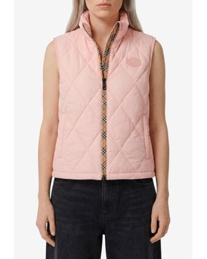 Burberry Cheswick Packable Quilted Gilet - Pink