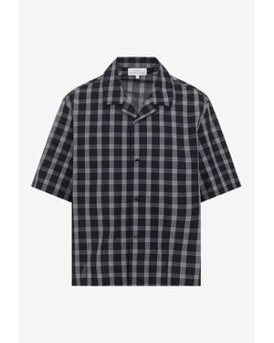Studio Nicholson Kline Checked Short-Sleeved Shirt - Black