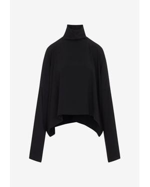 Rick Owens Jumbo Turtleneck Jersey Top - Black