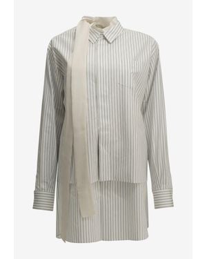 Sacai Striped Shirt Dress - Gray